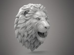 Lion head sculpture Modello 3D