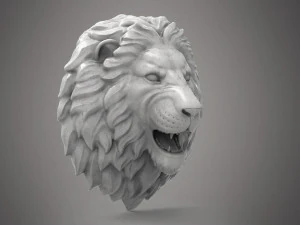 Lion head sculpture 3D Model