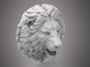 Lion head sculpture Modello 3D