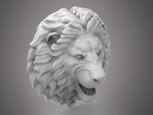 Lion head sculpture 3D Model
