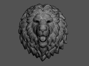 Lion head sculpture Modello 3D