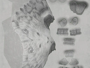 Lion head sculpture 3D Model