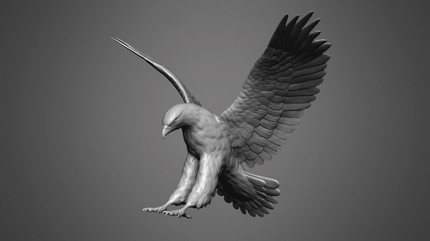 Eagle scupture 3D Print Model .c4d .max .obj .3ds .fbx .stl .blend 