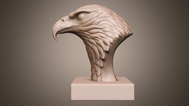 Eagle head sculpture Modello di stampa 3D .c4d .max .obj .3ds .fbx .stl .blend 