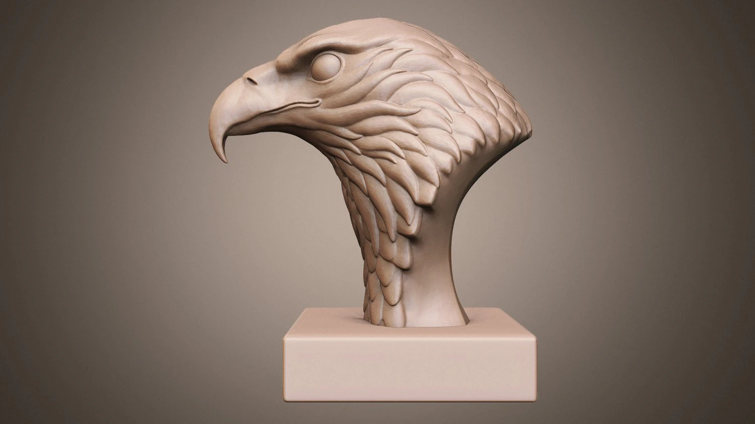 Eagle head sculpture 3D Print Model .c4d .max .obj .3ds .fbx .stl .blend 