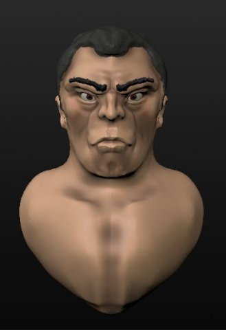 black haired man head 3D Model .c4d .max .obj .3ds .fbx .stl .blend 