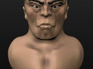 black haired man head 3D Model