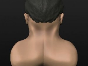 black haired man head 3D Model