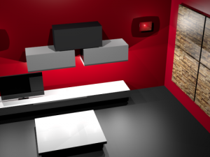 red living room 3D 모델