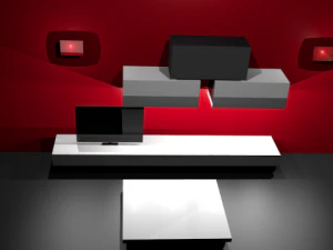 red living room 3D Model