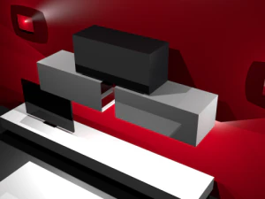 red living room 3D Model