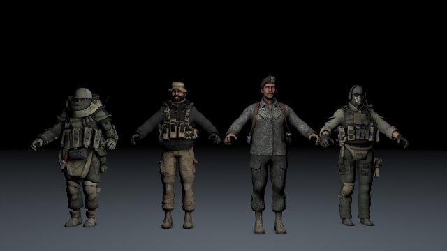 call of duty personnages 3D मॉडल .c4d .max .obj .3ds .fbx .stl .blend 