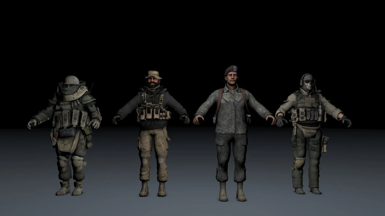 call of duty personnages 3D Model .c4d .max .obj .3ds .fbx .stl .blend 