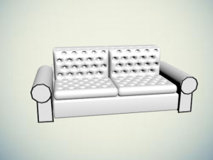 white chair Model 3D