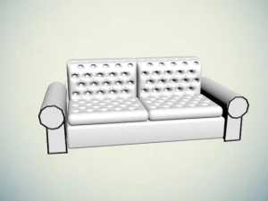 sedia bianca Modello 3D