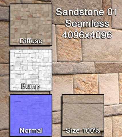 sandstone 01 CG Текстуры .c4d .max .obj .3ds .fbx .stl .blend 