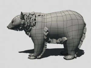 ours noir Modèle 3D