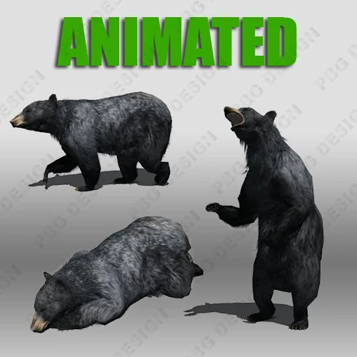 black bear animated 3D Model .c4d .max .obj .3ds .fbx .stl .blend
