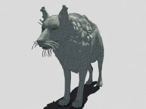 black wolf animated 3D Model