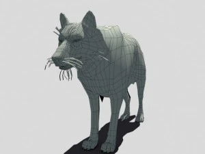 black wolf animated 3D Model