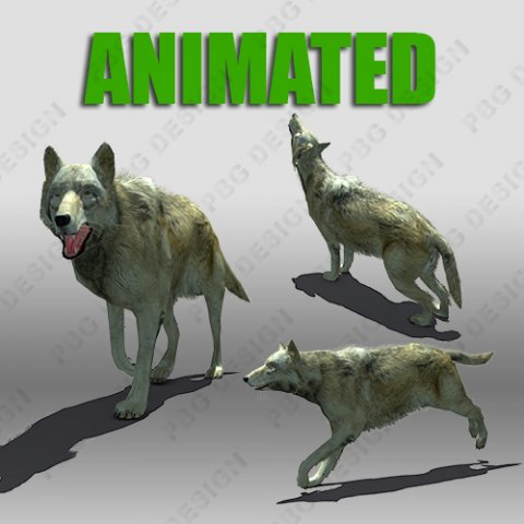 timber wolf animated Modelo 3D .c4d .max .obj .3ds .fbx .stl .blend 