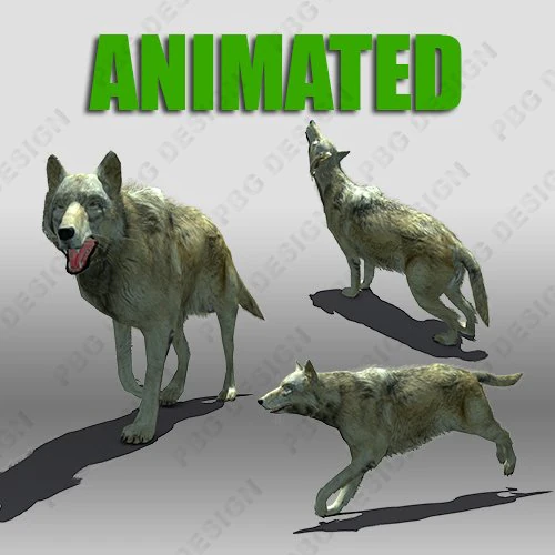 timber wolf animated 3D Model .c4d .max .obj .3ds .fbx .stl .blend 