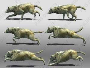 timber wolf animated Modelo 3D