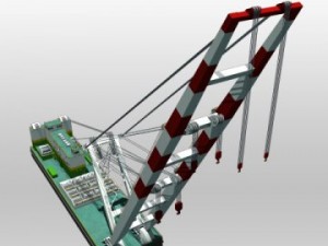 crane barge 3D-Modell