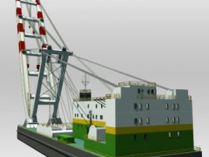crane barge Modelo 3D