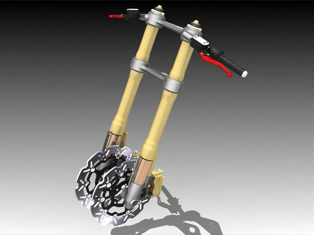 motorcycle front suspension 3D Model .c4d .max .obj .3ds .fbx .stl .blend 