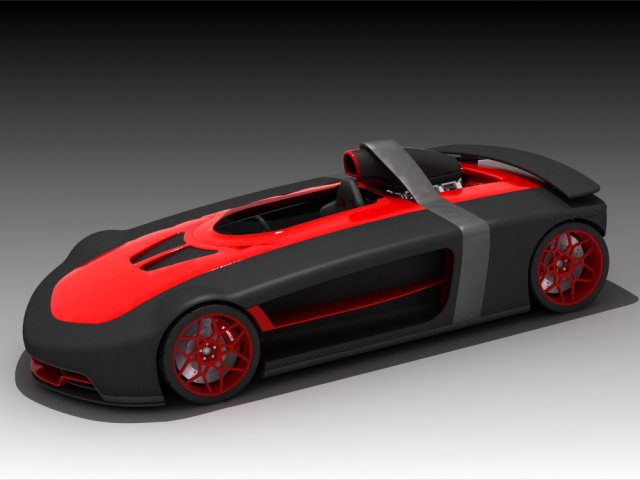 one seat concept car 3D मॉडल .c4d .max .obj .3ds .fbx .stl .blend