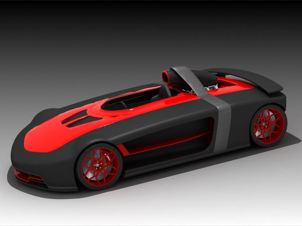 one seat concept car 3D Model .c4d .max .obj .3ds .fbx .stl .blend 