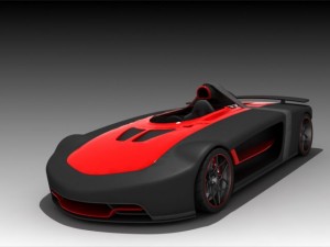 one seat concept car 3D मॉडल