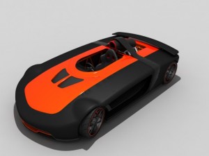 one seat concept car 3D मॉडल