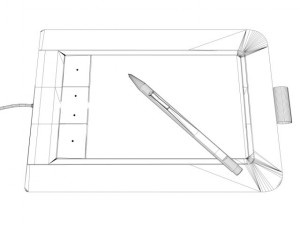wacom bamboo pen and touch drawing tablet 3Dモデル
