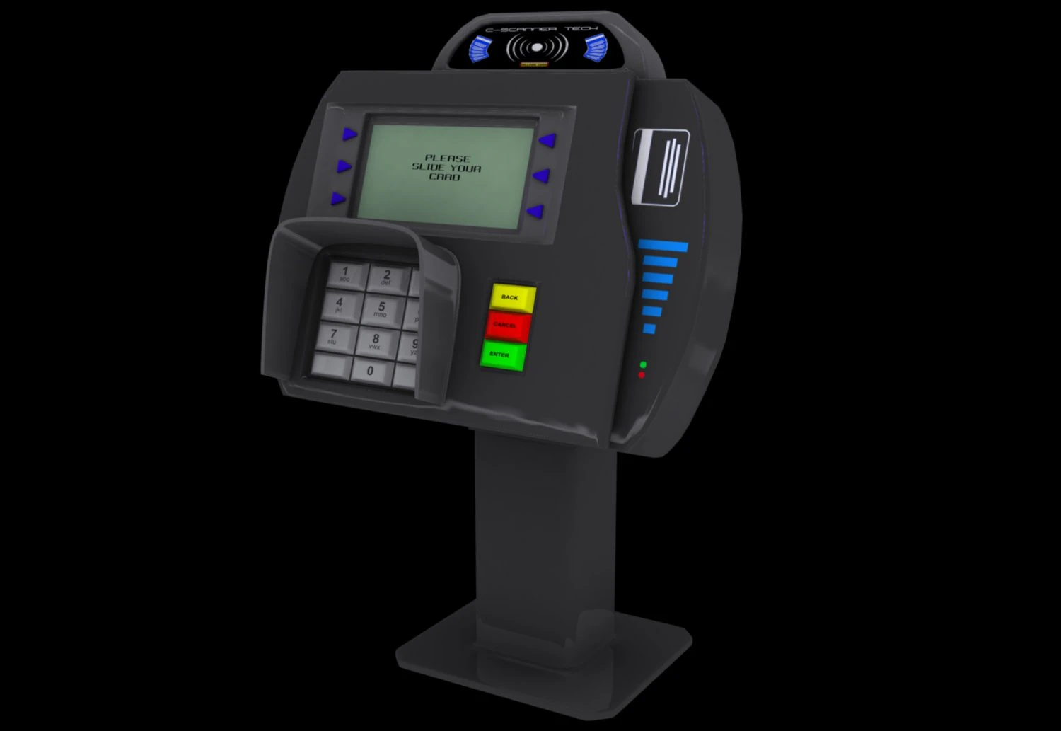 credit card scanner 3D Model .c4d .max .obj .3ds .fbx .stl .blend