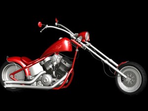 chopper motorcycle red 3D Model