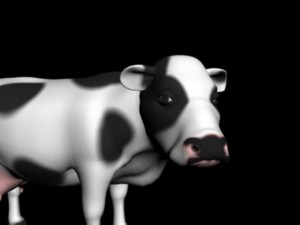 animated eating cow 3D Model