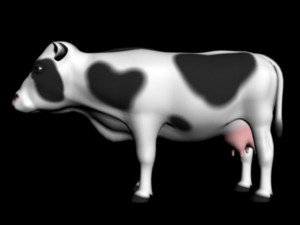 animated eating cow 3Dモデル