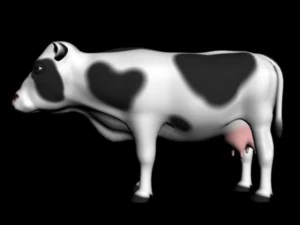 animated eating cow 3D Model