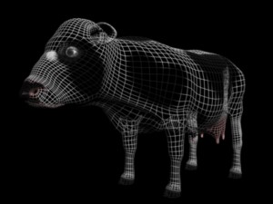 animated eating cow 3Dモデル