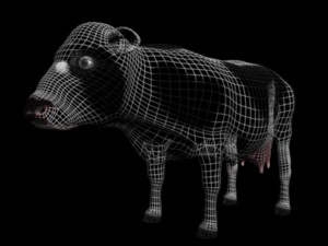 animated eating cow 3D Model