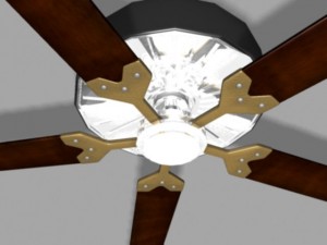 animated ceiling fan Model 3D