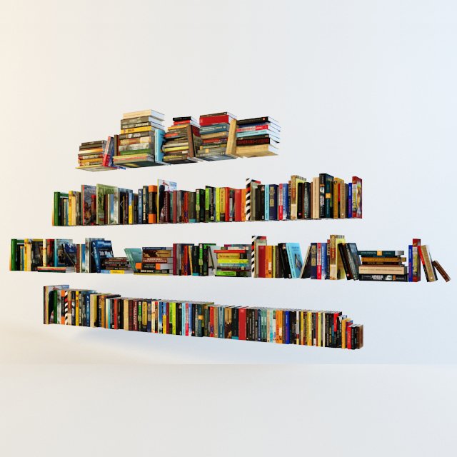 Books 3d model. 3д макет модель шкаф с книгами.