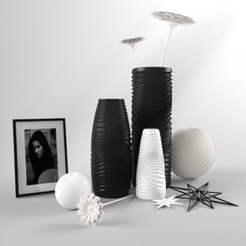 decorative set   vase 3D मॉडल .c4d .max .obj .3ds .fbx .stl .blend 