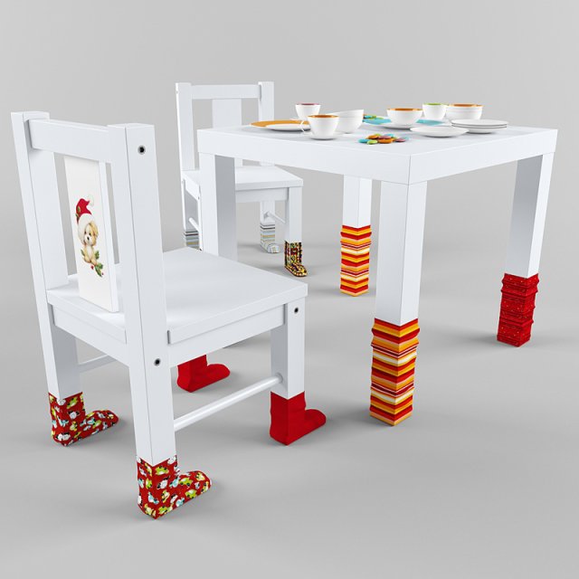 childrens table ikea 3D 模型 .c4d .max .obj .3ds .fbx .stl .blend
