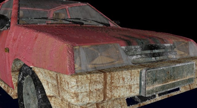 rusty car 3D 模型 .c4d .max .obj .3ds .fbx .stl .blend