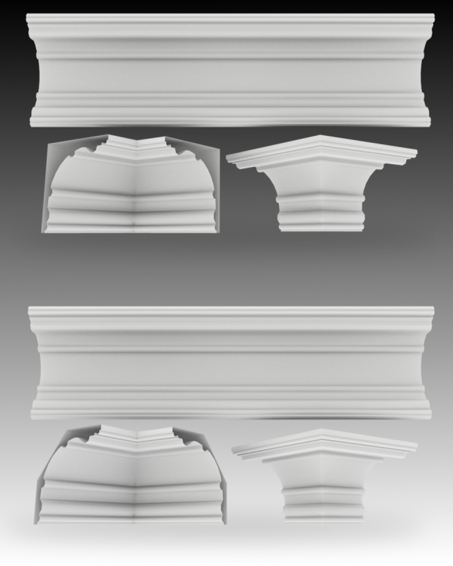 set of 23 cornices base meshes Modello 3D .c4d .max .obj .3ds .fbx .stl .blend