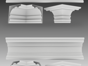 set of 23 cornices base meshes 3D Модель