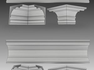 set of 23 cornices base meshes Modello 3D
